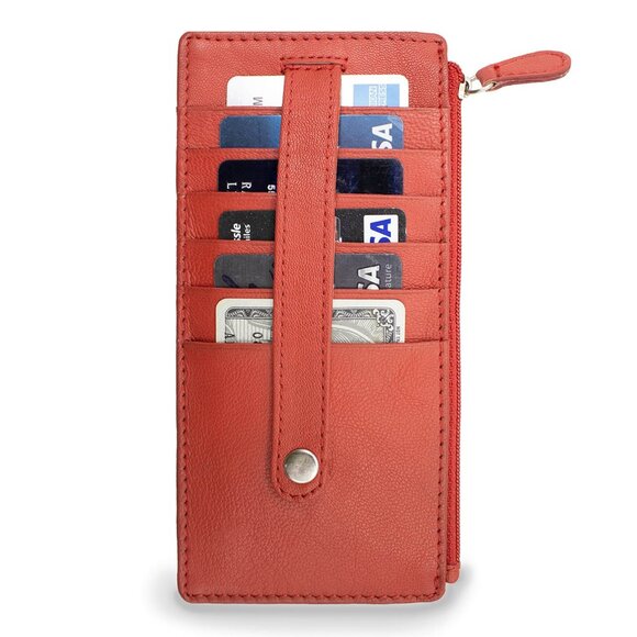 Women Genuine Leather Slim Card Holder - Picture 5 of 8